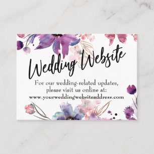 Modern Florals Wedding Website, Save the Date Card Visitenkarte