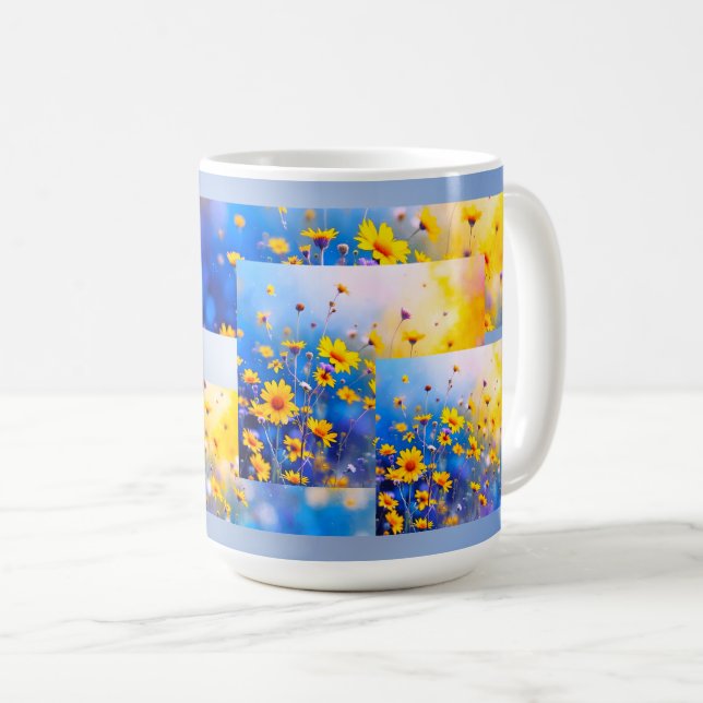 Modern Flower Field Kaffeetasse (VorderseiteRechts)
