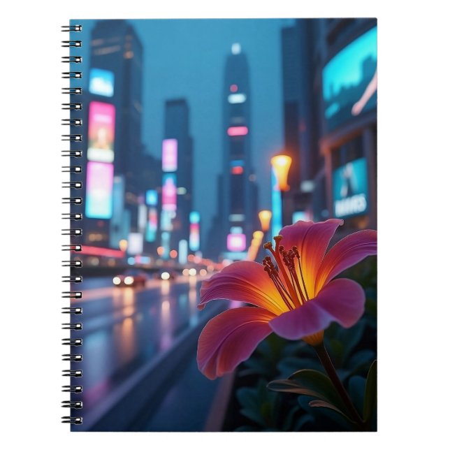 Modern Flower in Cityscape - Notebook Notizblock (Vorderseite)