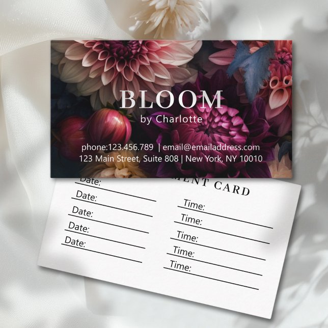 Modern Flower Salon Terminkarte (Modern Flower Salon Appointment Card)