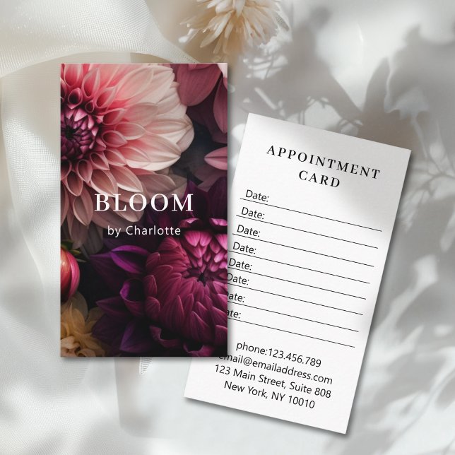 Modern Flower Salon Terminkarte (Modern Flower Salon Appointment Card)