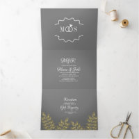 Modern Foil Greenerity Ring Wedding Logo