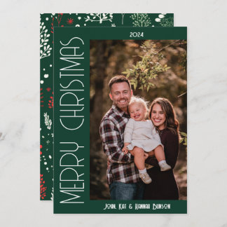 Modern Forest Foto Weihnachtskarte Feiertagskarte