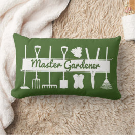Modern Forest Green und White Master Gardener Lendenkissen
