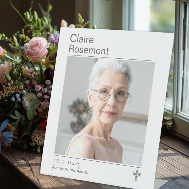 Modern Forever In Our Hearts Funeral Pedestal Sign Sockelschild (Modern Forever In Our Hearts Funeral Pedestal Sign
)