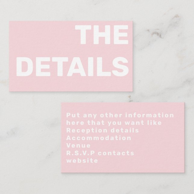 Modern formatierte Typenschilder Begleitkarte (Vorne/Hinten)