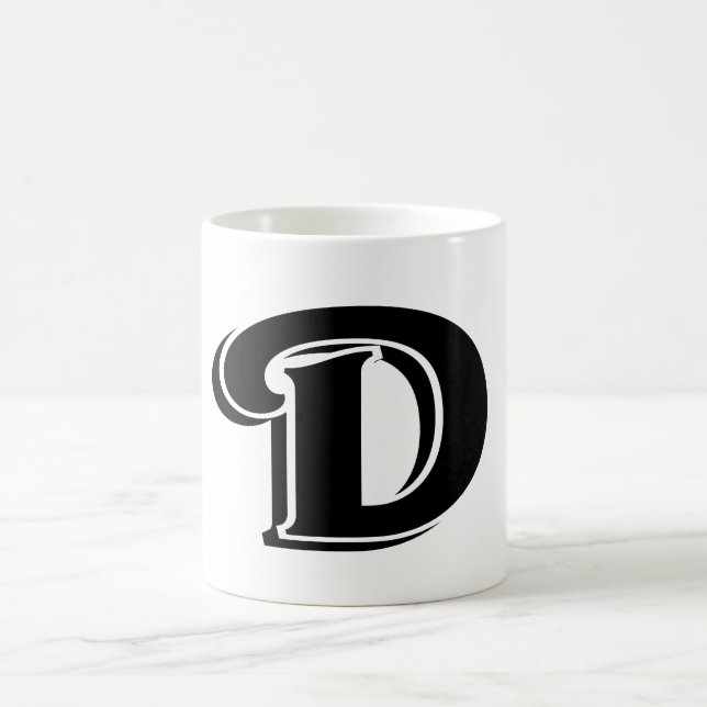 Modern formatierter Letter D Simple Monogram Kaffeetasse (Mittel)