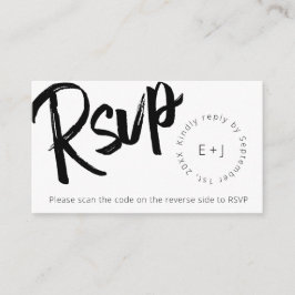 Modern formatierter QR-Code Schwarz-weiß Minimalis Begleitkarte