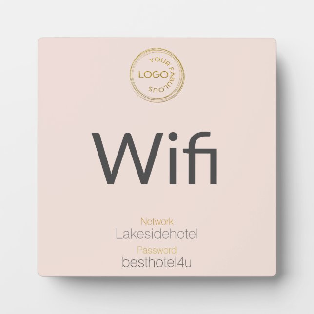 Modern formatiertes Logo Blush Wifi-Netzwerkkennwo Fotoplatte (Vorderseite)