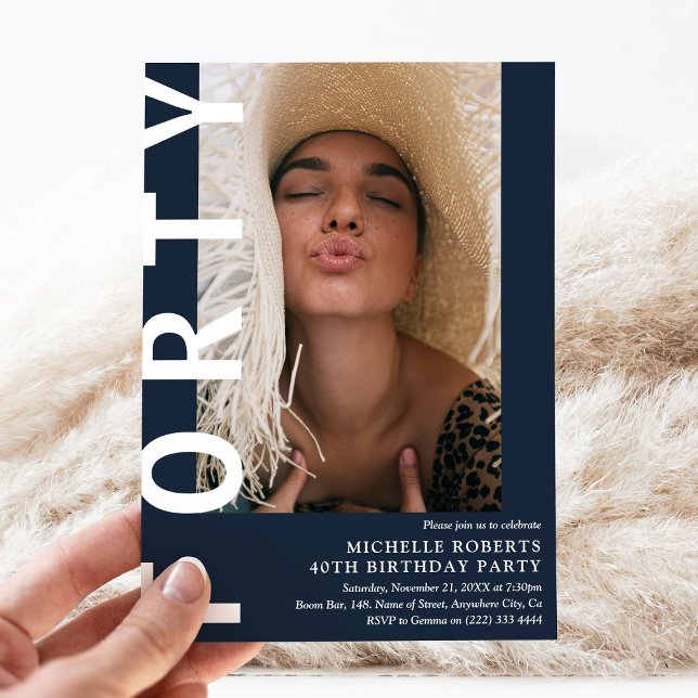 Modern FORTY Foto 40. Geburtstag Party Einladung (Von Creator hochgeladen)