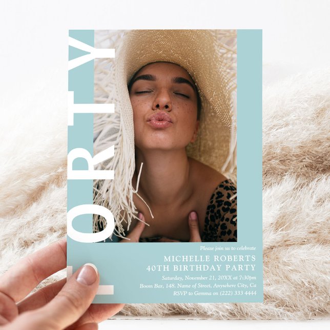 Modern FORTY Foto 40. Geburtstag Party Einladung (Von Creator hochgeladen)