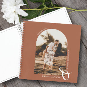 Modern Foto Arch Terracotta Hochzeitstorch Notizbuch