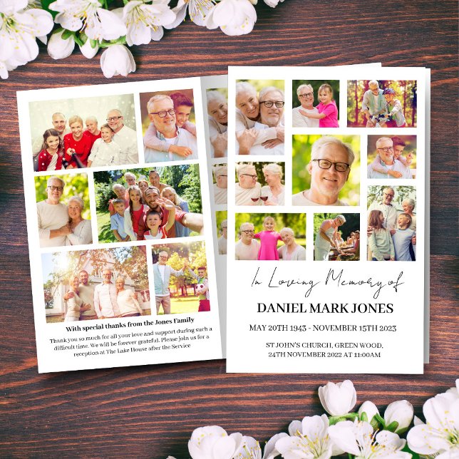 Modern Foto Beerdigung Programm für Männer (Von Creator hochgeladen)