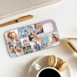 Modern Foto Collage 11 Picture Lilac Sideways<br><div class="desc">Laden Sie Ihre 11 Ihrer Lieblings-Fotos hoch und erstellen Sie Ihre eigene personalisierte Telefonzelle. Dieses coole, moderne Design wird seitwärts angezeigt und hat einen lila Hintergrund (editierbar) mit einem Foto Collage Template, das Ihre Bilder automatisch in Quadrat- und Porträtformaten anzeigt. Für iPhone 12 Pro konzipiert, passt aber auch auf viele...</div>