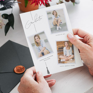 Modern Foto Collage Abschluss White Ankündigung