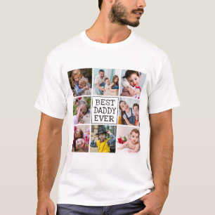 Modern Foto Collage Bester Papa je T-Shirt