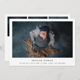 Modern Foto Collage Einfache Neugeborene Ankündigung