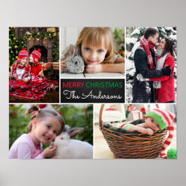 Modern Foto Collage Frohe Weihnachten Poster