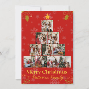 Modern Foto Collage Frohe Weihnachtskarte Einladung