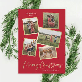 Modern Foto Collage Gold Frohe Weihnachten