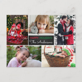 Modern Foto Collage Happy Holidays Weihnachten Postkarte