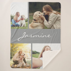 Modern Foto Collage Hund Grau Sherpadecke