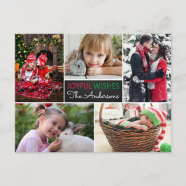Modern Foto Collage Joyful Wünsche Weihnachten Postkarte