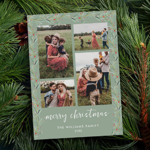 Modern Foto Collage Minimal Weihnachten Botanisch