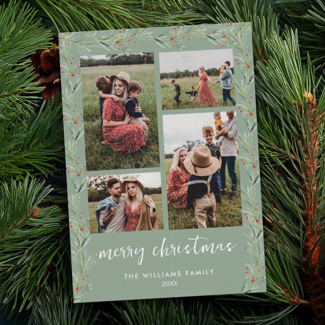 Modern Foto Collage Minimal Weihnachten Botanisch (Von Creator hochgeladen)