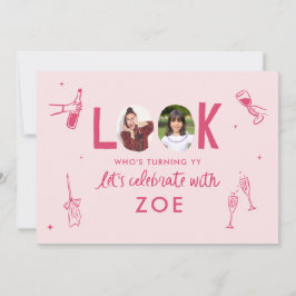 Modern Foto Collage Spaß HandGezeichnet Geburtstag Einladung