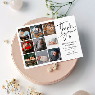 Modern Foto Collage Vielen Dank, dass Sie geboren  Ankündigung