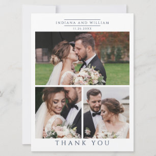 Modern Foto Collage Wedding Dankeschön Card