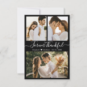 Modern Foto Collage Wedding Dankeschön Card Dankeskarte