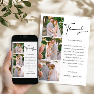 Modern Foto Collage Wedding Dankeschön Card Dankeskarte