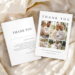 Modern Foto Collage Wedding Dankeschön Card Dankeskarte<br><div class="desc">Mit der Modern Foto Collage Wedding Dankeschön Card erleben Sie den Zauber Ihres ganz besonderen Tages und genießen ein elegantes Layout für 4 hochgeschätzte Fotos. Das elegante Schwarz-Weiß-Design mit sauberer, minimaler Typografie unterstreicht wunderbar Ihre herzliche Botschaft von Braut und Bräutigam. Diese Karte ist einfach zu personalisieren und ist der perfekte...</div>