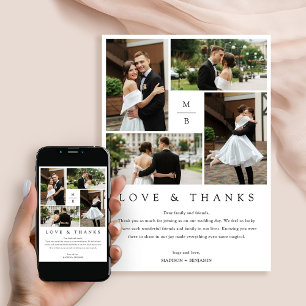 Modern Foto Collage Wedding Dankeschön Card Einladung