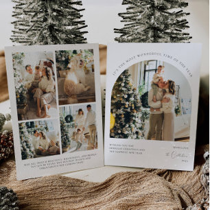 Modern Foto Collage Weihnachtskarte Feiertagskarte