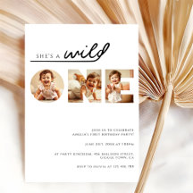 Modern Foto Collage Wild 1. Geburtstag