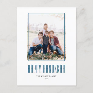 Modern Foto Frame Happy Hanukkah Feiertagspostkarte
