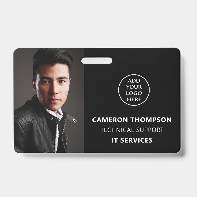 Modern Foto ID Staff Name Job Title Business Logo Ausweis (Vorderseite)