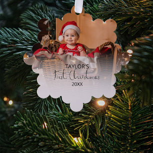 Modern Foto Mein erstes Weihnachten Ornament Karte