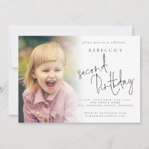 Modern Foto Overlay 2. Geburtstag Party Einladung