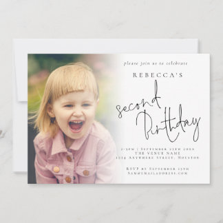 Modern Foto Overlay 2. Geburtstag Party Einladung