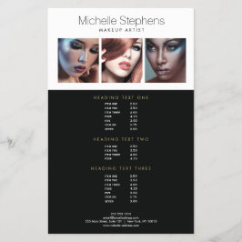 Modern Foto Trio für Makeup Artists Preisliste Flyer