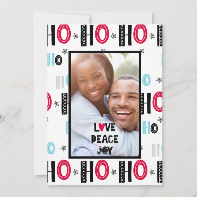 Modern Foto Weihnachtskarte - Skandinavische Doodl Feiertagskarte (Vorderseite)