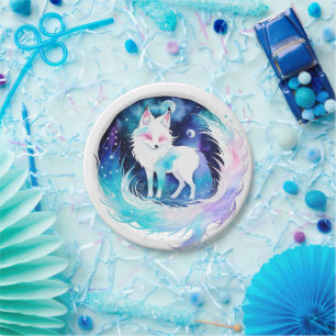 Modern Fox Woodland Birthday Pappteller