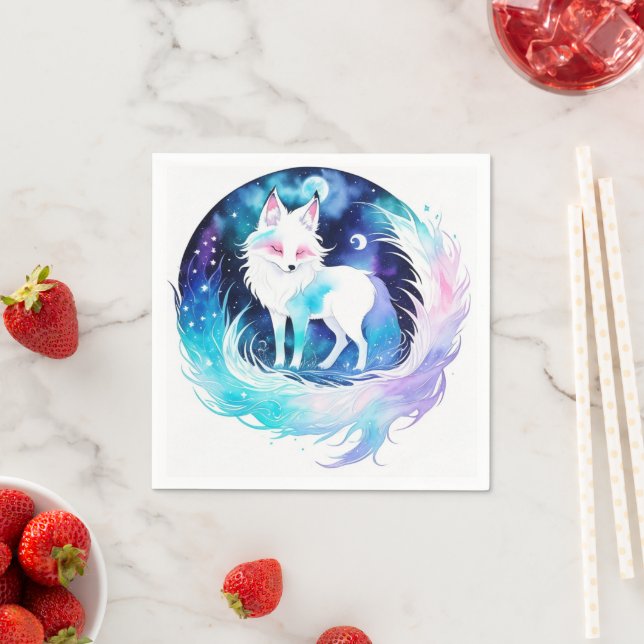 Modern Fox Woodland Birthday Serviette (Beispiel)