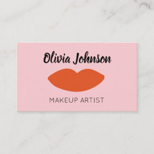 Modern Französisch Chic Red Lips Beautician Minima Visitenkarte
