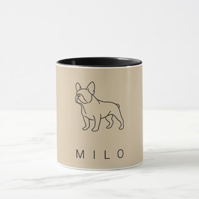 Modern French Bulldog Coffee Mug | Custom Name Tasse (Zentrum)