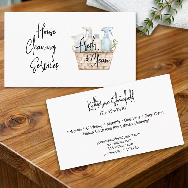 Modern Fresh House Cleaning Services Visitenkarte (Von Creator hochgeladen)